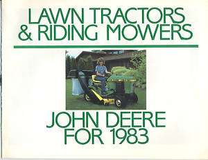 John Deere Lawn Tractors Riding Mowers Sales Brochure  