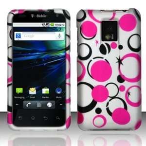 For LG Optimus G2x (T Mobile) Rubberized Multicolored Dots Design Snap 