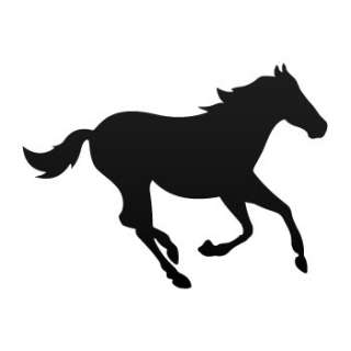   Sticker Horse Mustang Silhouette Jumping Wild West Running Style KR3ZE