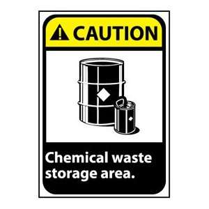 Caution Sign 14x10 Vinyl   Chemical Waste Storage Area  