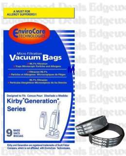 18 Vacuum Bags to fit Kirby Gen, GSix, Sentria+ 2 Belts  