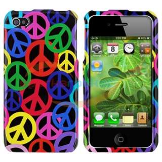 Peace Symbol Hard Case Cover+Holder For Verizon Apple iPhone 4 4G 4S 