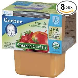 Gerber 2nd Foods Organic Apple & Strawberry, 2 Count, 3.5 Ounce Tubs 