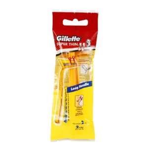  Gillette Super Thin 2 Long Handle (Pack of 2) Health 