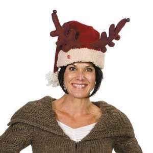  Plush Musical Antler Santa Hat   Hats & Novelty Hats 