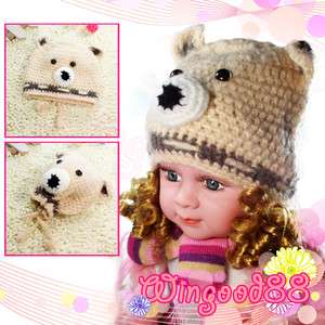 Crochet Knit Beanie Handmade Baby Photo Prop Hat 2in1  