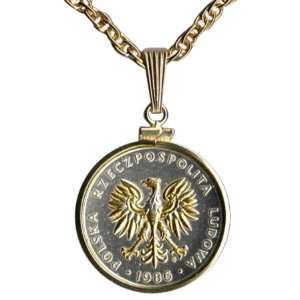 Toned 24k Gold on Sterling Silver World Coin Necklaces in Gold 