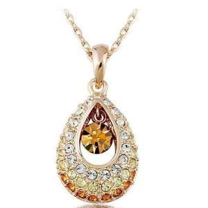  Crescent Solitaire Crystal Pendant Necklace Jewelry