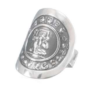 Mens & Womens Sterling Silver Mayan Calendar Ring Sz 12  