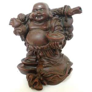 3.8 Big Belly Laughing Buddha Statue Figurine Luck Feng 