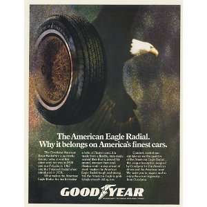  1979 Goodyear American Eagle Radial Tire Bald Eagle Print 