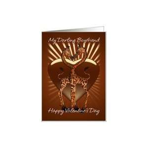  Boyfriend Valentines Day Card With Two Loving Giraffes 
