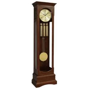  English Channel Grandfather Clock, Pewter Weights and 