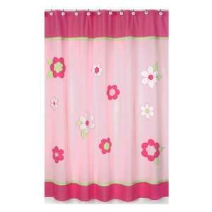  Flower Pink And Green Shower Curtain