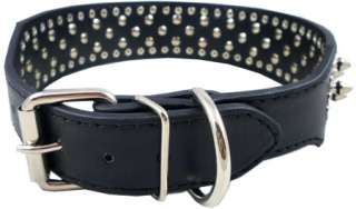 Leather Dog Collar Spiked 2wide Studded 19 22 Boxer  