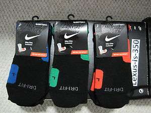 Nike Elite socks basketball sz L. jordan kobe concord xi 3d unc galaxy 