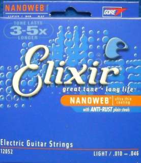 ELIXIR NANOWEB ELECTRIC GUITAR STRINGS LIGHT 3 SETS  