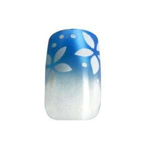   & Blue French Tip Glue/Stick/Press On Artificial/False Nails Beauty