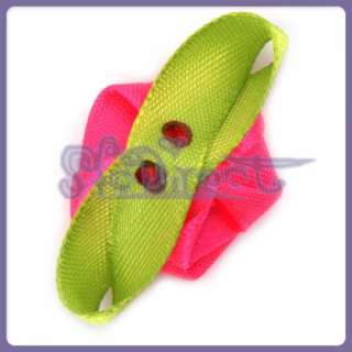 Satin Ribbon Rose Flower Applique Craft Dress Trim 50pc  