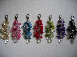 CRYSTAL/BEADS KEY CHAIN   PURSE/JEANS CHARM   Made in Brazil  
