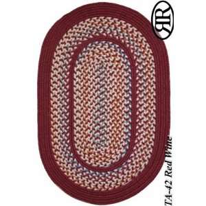   Tapestry Collection Red Wine Braided Round Rug 6.00.