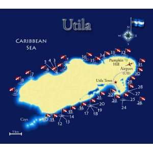  Utila Dive Map