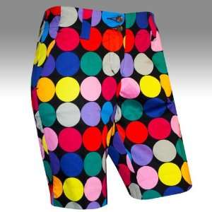 Loudmouth Golf Womens Shorts Disco Balls Black   Size 4