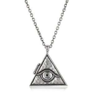 Low Luv by Erin Wasson Antiqued Silver Plated Evil Eye Locket Necklace