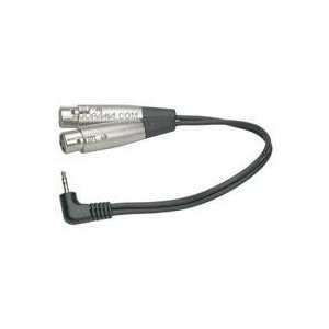 Hosa 2 Right Angle Mini Stereo Male to 2 XLR Female Breakout Y Cable 