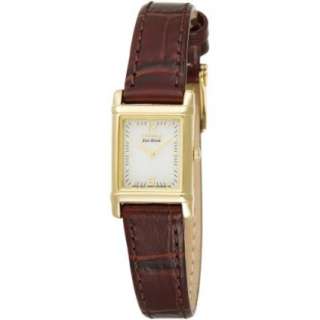 Citizen Womens EW8282 50P Eco Drive Leather Strap Gold tone Watch 