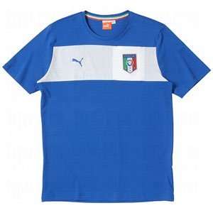  Puma Mens Italia Badge T Shirt Blue/X Large Sports 