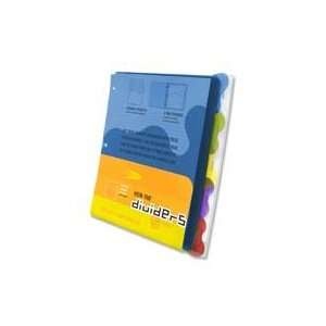   Dividers,w/ Pockets,3 HP,5 Tab,Letter,Assorted Qty12