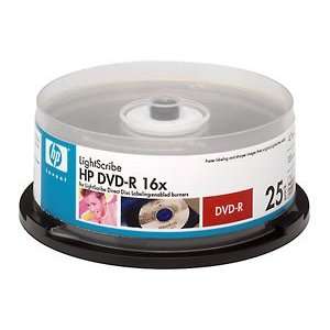  HP DVD R LightScribe mv1.2 Media   16x, 4.7GB, 25 pack 