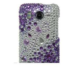   BLING DESIGN SILVER PURPLE SNAP ON CASE COVER Cell Phones