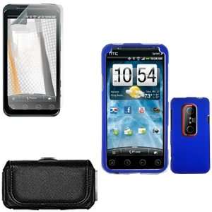  Brand HTC EVO 3D Combo Rubber Blue Protective Case Faceplate Cover 
