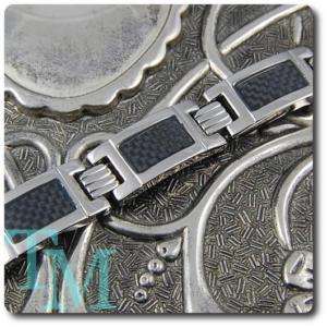 12MM Titanium Black Carbon Fiber Bracelet Mens Jewelry  