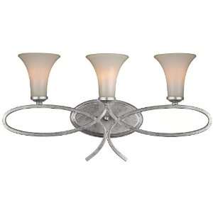 Solaris Collection 3 Light 24 Olde Silver Vanity Fixture with Frosted 