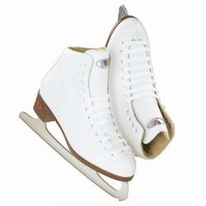  Riedell Ice skates 21 J White Topaz Blade   Size junior 11 