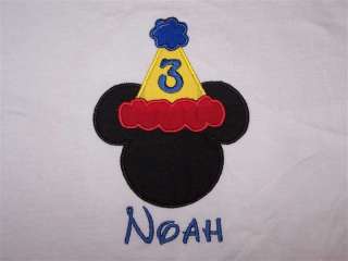 Personalized MICKEY MOUSE Birthday Party Hat Shirt U Pick Age SHIPS 