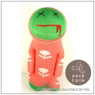 Handmade Red Sock Monkey Ghost Stuffed Animal Doll Baby Toy  