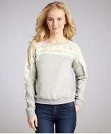 Aryn K heather grey cotton blend lace detailed sweatshirt style 