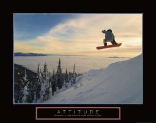 Attitude Snowboard in the Sky Motivational Poster  