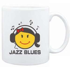  Mug White  Jazz Blues   female smiley  Music Sports 