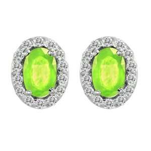   & Oval Peridot Earrings (1 cttw, H I, SI) Ryan Jonathan Jewelry