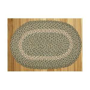  Braided Jute Area Rugs   Green/Gray   Oval