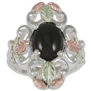  Sterling Silver Onyx Ladies Ring Jewelry