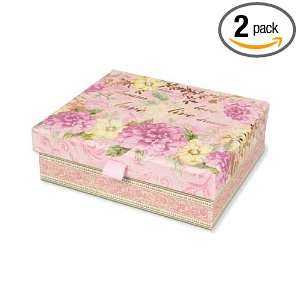 Lady Jayne Foil Embellished Keep Sake Box, Glitter and Pearl, 10 Count 