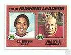 1976 RUSHING LEADERS CARD WALTER PAYTON O J SIMPSON  