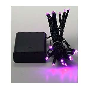   Battery LED Rice Lights 20 Purple Bulbs   Black Wire Patio, Lawn