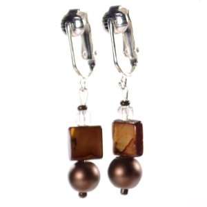 Brown Cool Clip On Creations for Unpierced Ears Cozy Elegance Earring 